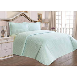 Роскошный спальный гарнитур - одеяло 220 x 230 см с 2 покрывалами 50 x 70 см ANGEL mint