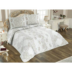 Роскошный спальный гарнитур - одеяло 240 x 260 см с 2 покрывалами 50 x 70 см FIORE бежевый