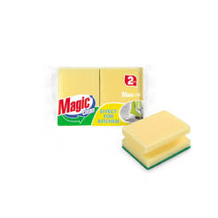 Kitchen sponge for cleaning with a channel 2 pieces