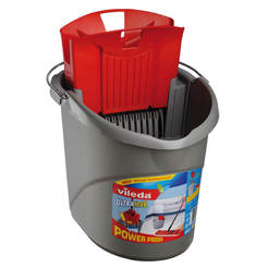 Plastic bucket with mop strainer 10 l, oblong, Ultramax