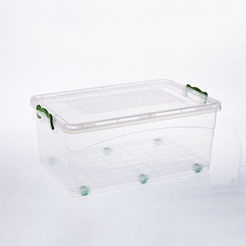 Plastic storage container, locking with wheels, 40 l