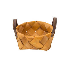 Basket with handles woven 17x17x8 cm