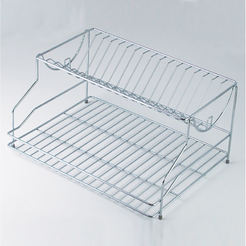 Dryer for dishes on 2 floors, 43 x 32 x 21 cm, stainless steel
