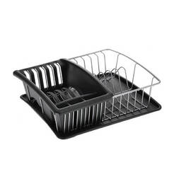 Dish dryer 35 x 30 x 12 cm, stainless steel/plastic, with tray