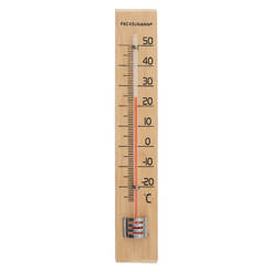 Thermometer outdoor/indoor 18cm, -27°C/+50°C, wooden, Tecnokte