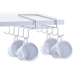 Hanging stand with hooks for cups 19 x 28 x 8 cm, chrome