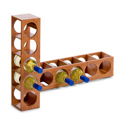 Bamboo wine rack 13.5 x 12.5 x 53 cm, for 5 bottles