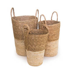 Wicker basket with handles - Ф 33 cm x 39 cm