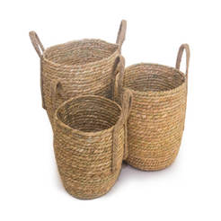 Wicker basket with handles - Ф 33 cm x 25 cm