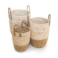 Wicker basket with handles TD18008 - Ф 35 cm x 27 cm