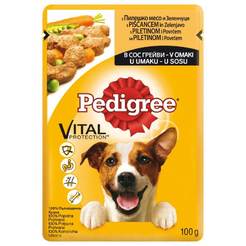 Dog poultry Chicken and vegetables Pedigree Pouch, 100 grams