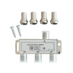 Splitter with three outputs and four F-connectors, U5-1000 Mhz