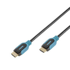 Cable HDMI/HDMI 2.5m, 4K 10Gbps, Ethernet, blue, gold-plated connectors
