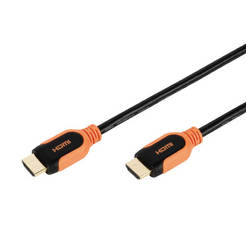 Кабель HDMI/HDMI 2 м, 3D, 4K 10Gbps, Ethernet, оранжевый