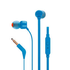 Headphones with microphone T110 3.5mm jack/ 111cm cable blue