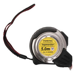 Magnetic tape measure 5 m x 25 mm double stop metal TOPMASTER