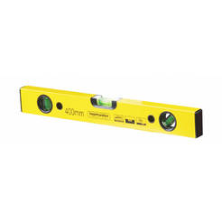 Aluminum level with three levels 400 mm, yellow