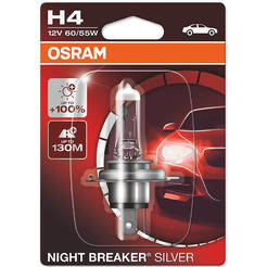Автомобилна крушка H4 Night Breaker Silver - 12V/55W, +100% повече светлина