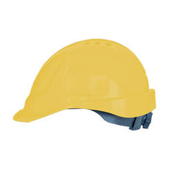 Ventilated helmet with screw - yellow