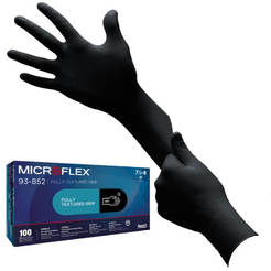 Перчатки нитриловые Ansell Microflex 93852 - M, антиаллергенные, 100 шт, черные