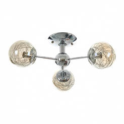 Wall lamp 3xE14 40W - chrome, glass and decorative wire