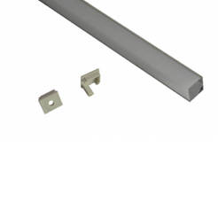 Corner profile for LED strip - 16 x 16mm x 3m, with matte accessories