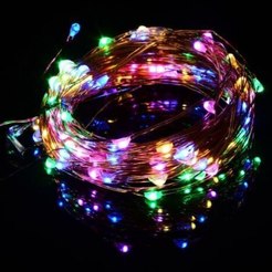 Copper wire light cable with adapter 10m/100LED 1.5W RGB IP54