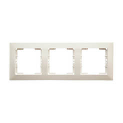 Decorative triple frame-module for switches and sockets white CANDELA MUTLUSAN