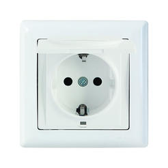 Single socket 16A white with cover DARIA MUTLUSAN