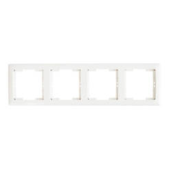 Decorative quadruple frame-module for switches and sockets white DARIA MUTLUSAN
