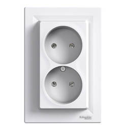 Double electric socket 16A ASFORA SCHNEIDER ELECTRIC