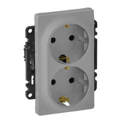 Double electric socket 16A without frame VALENA LIFE LEGRAND