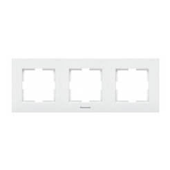 Тройная рамка для выключателей и розеток, горизонтальная, белая KARRE PLUS