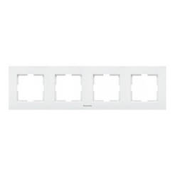 Quad frame for switches and sockets, horizontal, white KARRE PLUS
