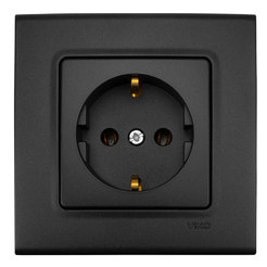Single electrical outlet 16A Linnera Life black