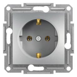 Single electric contact mechanism without frame 16A Asfora aluminum