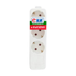White power strip with 3 sockets 16A, without cable