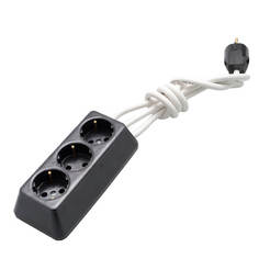 3 x 16A power strip with 3 meter cable, trapezoid