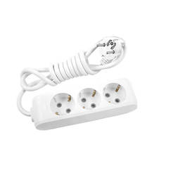 Power strip with 3 sockets, 3 x 16A, 5m cable X-TENDIA white