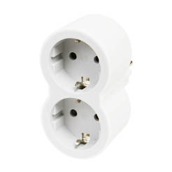 Dual contact adapter, white