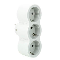 Triple contact adapter, white