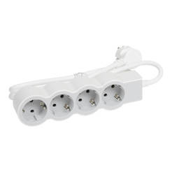 Power strip with 4 sockets 4x16A white, cable 1.5 m Standard