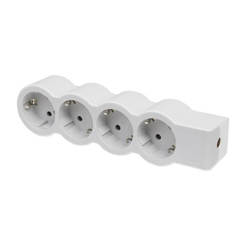 Power strip with 4 sockets 4x16A white, without cable
