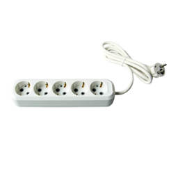 Splitter with 5 sockets 5x16A cable 1.5m/3G1.5mm white D-IL