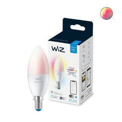 Светодиодная лампа Wiz Wi-Fi - 4,9 Вт, C37, E14, RGB + белый