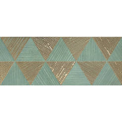 Декор Goldgreen Mono 29,8 х 74,8 см зеленые треугольники