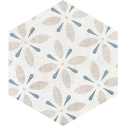 Гранитная плитка Alpha Mix Azul 25,8 x 29см матовая шестигранная (1 кв.м/коробка)