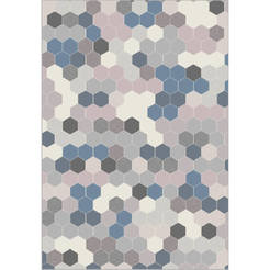 Fika carpet 120 x 170 cm, silver / pink / oil