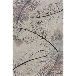 Carpet Boho black feathers 120x170 cm gray 80% polypropylene 20% polyester