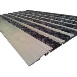 Exterior / interior mat with 2 ramps 60 x 42 cm for commercial sites and office buildings L45 Brush Active